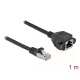 Delock Hálózat bővítő kábel S/FTP RJ45 apa - RJ45 anya Cat.6A, 1 m hosszú, fekete (87001)