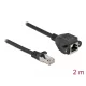 Delock Hálózat bővítő kábel S/FTP RJ45 apa - RJ45 anya Cat.6A, 2 m hosszú, fekete (87002)