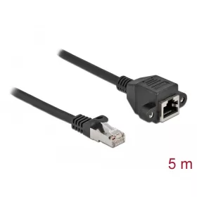   Delock Hálózat bővítő kábel S/FTP RJ45 apa - RJ45 anya Cat.6A, 5 m hosszú, fekete (87005)