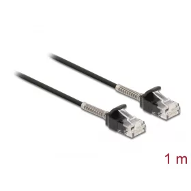   Delock Görbítés védelemmel ellátott kábel RJ45 apa - RJ45 apa Cat.6A, 1 m hosszú, fekete (87016)
