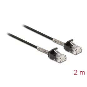   Delock Görbítés védelemmel ellátott kábel RJ45 apa - RJ45 apa Cat.6A, 2 m hosszú, fekete (87018)