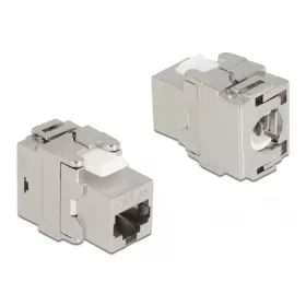   Delock Eszközmentes, 180 -os, fém Keystone modul RJ45 anya - LSA Cat.6A (87036)