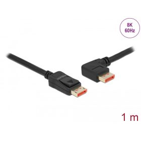   Delock DisplayPort kábel egyenes csatlakozódugóval - balra néző csatlakozódugóval 8K 60 Hz 1 m