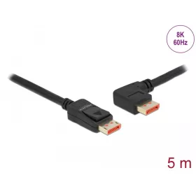   Delock DisplayPort kábel egyenes csatlakozódugóval - balra néző csatlakozódugóval 8K 60 Hz 5 m