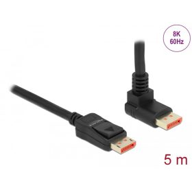   Delock DisplayPort kábel egyenes csatlakozódugóval - csatlakozódugóval 90  ívelt felfelé 8K 60 Hz 5