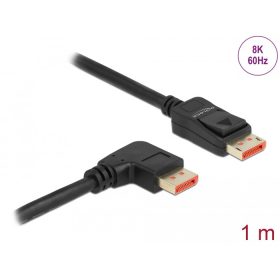   Delock DisplayPort kábel egyenes csatlakozódugóval - jobbra néző csatlakozódugóval 8K 60 Hz 1 m