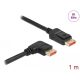 Delock DisplayPort kábel egyenes csatlakozódugóval - jobbra néző csatlakozódugóval 8K 60 Hz 1 m