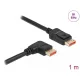 Delock DisplayPort kábel egyenes csatlakozódugóval - jobbra néző csatlakozódugóval 8K 60 Hz 1 m