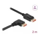 Delock DisplayPort kábel egyenes csatlakozódugóval - jobbra néző csatlakozódugóval 8K 60 Hz 2 m