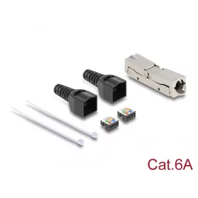   Delock RJ45 csatoló LSA-LSA húzásmentesítővel, Cat.6A szerszám nélkül (87064)