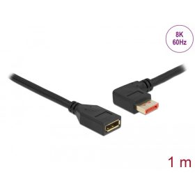   Delock DisplayPort bővítőkábel balra néző csatlakozódugóval - csatlakozóhüvellyel 8K 60 Hz 1 m (87073)