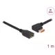 Delock DisplayPort bővítőkábel balra néző csatlakozódugóval - csatlakozóhüvellyel 8K 60 Hz 1 m (87073)