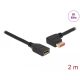 Delock DisplayPort bővítőkábel balra néző csatlakozódugóval - csatlakozóhüvellyel 8K 60 Hz 2 m (87075)