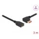 Delock DisplayPort bővítőkábel balra néző csatlakozódugóval - csatlakozóhüvellyel 8K 60 Hz 3 m (87076)