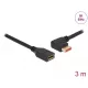 Delock DisplayPort bővítőkábel balra néző csatlakozódugóval - csatlakozóhüvellyel 8K 60 Hz 3 m (87076)
