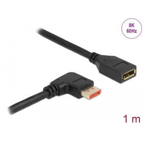   Delock DisplayPort bővítőkábel jobbra néző csatlakozódugóval - csatlakozóhüvellyel 8K 60 Hz 1 m