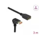 Delock DisplayPort bővítőkábel csatlakozódugóval 90  ívelt lefelé - csatlakozóhüvellyel 8K 60 Hz 3 m (87093)