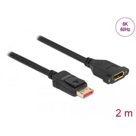   Delock DisplayPort bővítőkábel panelrögzítés 8K 60 Hz 2 m (87097)