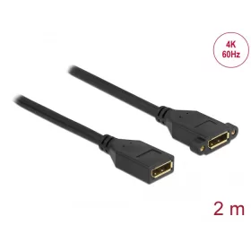   Delock DisplayPort 1.2 anya - anya panelrögzítés 4K60Hz kábel 2m (87101)