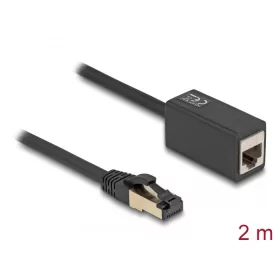   Delock hálózati hosszabbítókábel RJ45 csatlakozó az RJ45 aljzathoz Cat.8.1 S/FTP 2 m fekete (87106)
