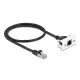 Delock Cat.6A hálózat kibővítő kábel Easy 45 modulhoz S/FTP RJ45 apa - RJ45 anya, 50 cm, fekete (87110)