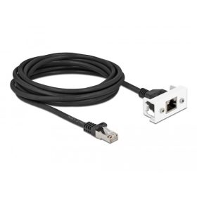   Delock Cat.6A hálózat kibővítő kábel Easy 45 modulhoz S/FTP RJ45 apa - RJ45 anya, 5 m, fekete (87123)