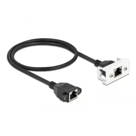  Delock Cat.6A hálózat kibővítő kábel Easy 45 modulhoz S/FTP RJ45 anya - RJ45 anya, 50 cm, fekete (87130)
