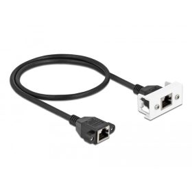   Delock Cat.6A hálózat kibővítő kábel Easy 45 modulhoz S/FTP RJ45 anya - RJ45 anya, 1 m, fekete (87131)