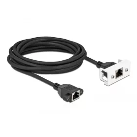  Delock Cat.6A hálózat kibővítő kábel Easy 45 modulhoz S/FTP RJ45 anya - RJ45 anya, 5 m, fekete (87137)