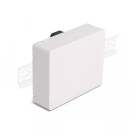   Delock 4 x SC Simplex vagy LC Duplex optikai rostkapcsoló doboz DIN sínhez fehér (87141)