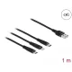 Delock USB töltő kábel 3 az 1-ben Lightning - Micro USB- és USB Type-C 1m (87155)