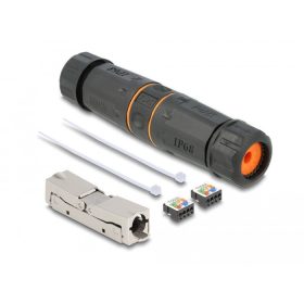   Delock kábelcsatlakozó LSA-LSA Cat.6A IP68 vízálló fekete