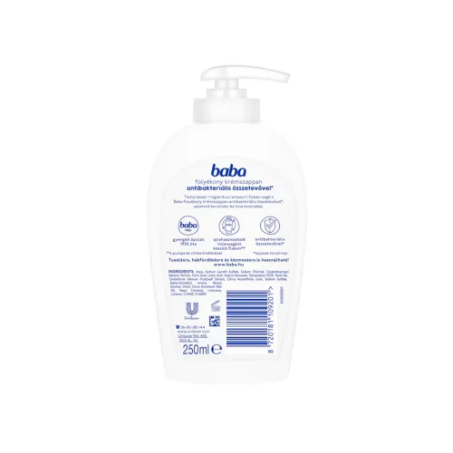 BABA folyékony szappan 250 ml Antibakteriális hatású lime
