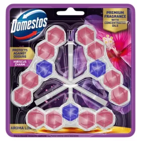 DOMESTOS Aroma Lux WC-rúd 3x50 g Hibiscus