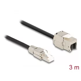   Delock Kábel RJ45 dugasz terepen szerelhető Keystone Modul RJ45 aljzathoz Cat.6A 3 m (87239)
