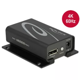   Delock Displayport 1.2 kapcsoló 2 x Displayport-bemenet > 1 x Displayport-kimenet 4K