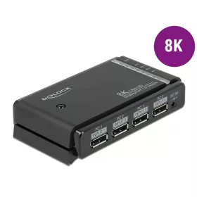   Delock DisplayPort 1.4 kapcsoló 2 x 2 DisplayPort bemenet - 1 x 2 DisplayPort kimenet 8K