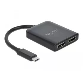   Delock Elosztó USB Type-C  csatlakozóval (DP alternatív mód támogatás)   2 db. HDMI MST / VXP