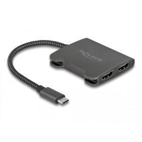   Delock Elosztó USB Type-C  csatlakozóval (DP alternatív mód támogatás)   2 db. HDMI MST (87778)