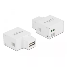   Delock 2,1 A-s, fehér, A-típusú USB töltő portos Keystone modul (87791)