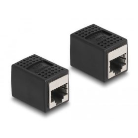 Delock Adapter RJ45 anya - RJ45 anya Cat.6A, fekete (87796)