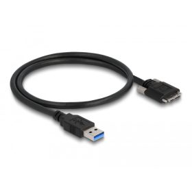   Delock Kábel USB 3.0 A-Típusú dugó - Micro-B Típusú dugó csavarokkal ellátott 0,5 m