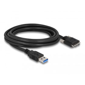   Delock Kábel USB 3.0 A-Típusú dugó - Micro-B Típusú dugó csavarokkal ellátott 2 m