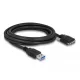 Delock USB 3.0 A-Típusú dugó - Micro-B Típusú dugó csavarokkal ellátott kábel 3m (87801)