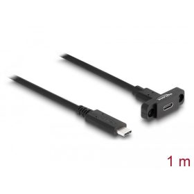  Delock SuperSpeed USB 10 Gbps (USB 3.2 Gen 2) USB Type-C apa-anya kábel panel-csatlakozójú 1m fekete (87824)
