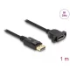 Delock DisplayPort 1.4 kábel 8K 30 Hz apa - anya 1 m panel-csatlakozójú fekete