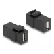 Delock Keystone modul, USB 2.0 A-csatlakozóhüvely > USB 2.0 A-csatlakozóhüvely, fekete (87829)