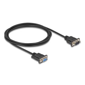 Delock D-Sub9-es, RS-232 soros kábel, anya-apa, 2 m (87834)
