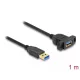 Delock SuperSpeed USB 5 Gbps (USB 3.2 Gen 1) A-típusú USB kábel apa-anya 1 m panel-csatlakozójú fekete