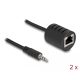 Delock Sztereo Audio bővítő RJ45 anya   3,5 mm-es sztereo jack apa Cat.5 akár 50 m 2 db-os szett (87858)